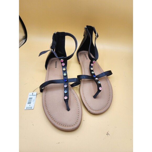 NEW Torrid Womens Rainbow Stud/Gem T-Strap Sandal Size 9 MSRP $39.50 - Picture 1 of 6